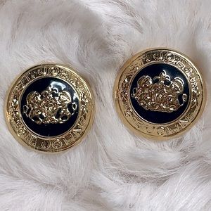 St. John Vintage Gold and Black Enamel Replacement Buttons